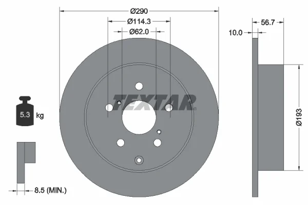 Brzdový kotouč TEXTAR 92164803 – OE 424310F010