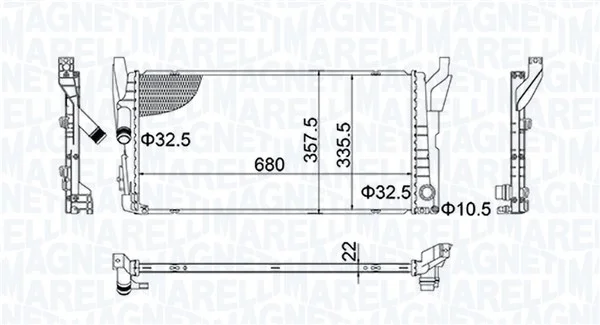Chladič, chlazení motoru MAGNETI MARELLI 350213202900