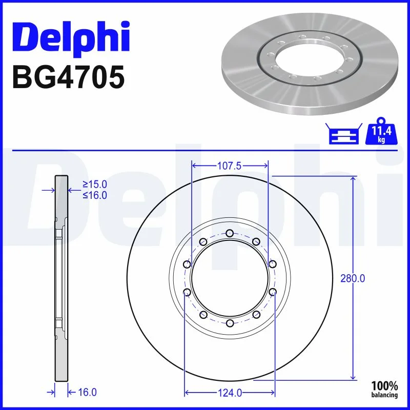 Brzdový kotouč DELPHI BG4075