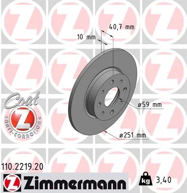 Brzdový kotouč ZIMMERMANN 110.2219.20