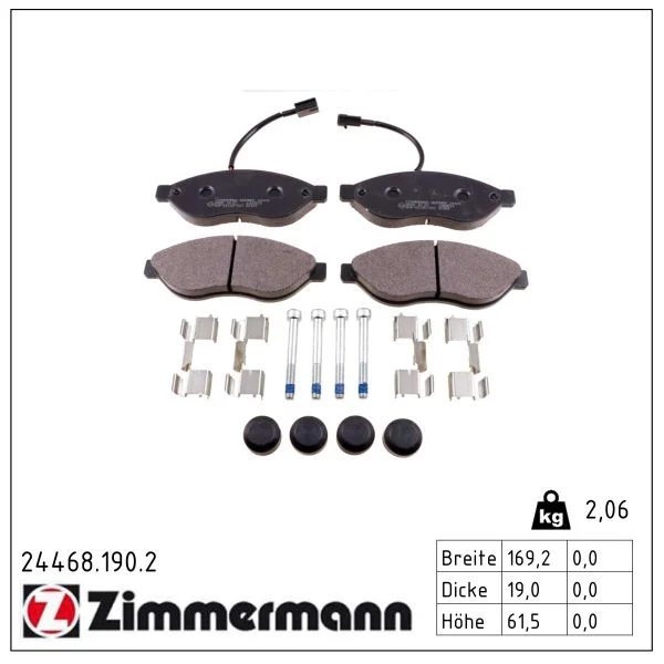 Sada brzdových destiček, kotoučová brzda ZIMMERMANN 24468.190.2