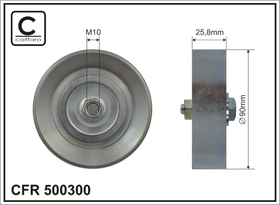 Vratna/vodici kladka, klinovy zebrovy remen CAFFARO 500300