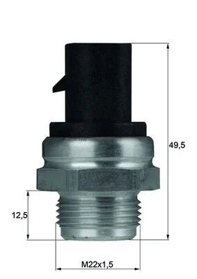 Teplotní spínač, větrák chladiče MAHLE TSW13D