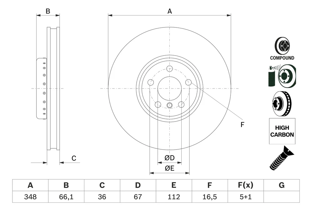 Brzdový kotouč BOSCH 0986479F58