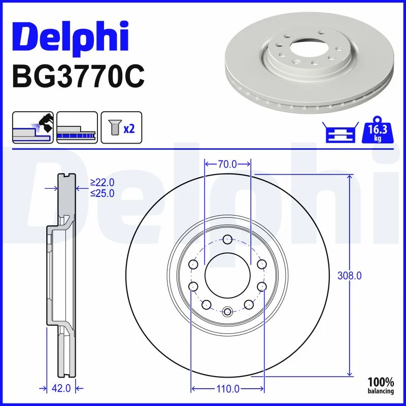 Brzdový kotouč DELPHI BG3770C