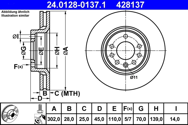 Brzdový kotouč ATE 24.0128-0137.1