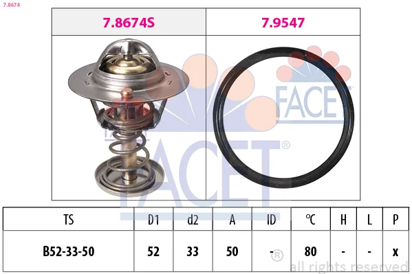 Termostat, chladivo FACET 7.8674