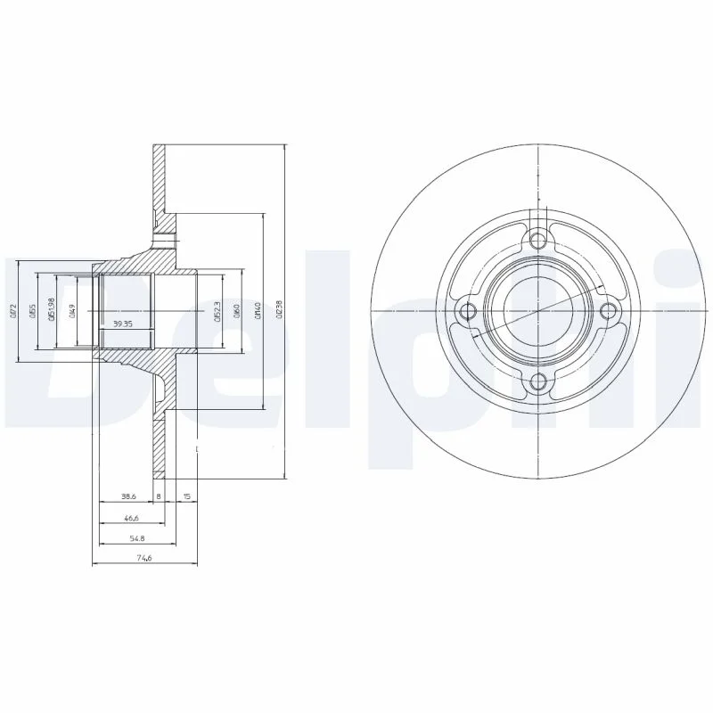 Brzdový kotouč DELPHI BG9033RSC – OE 7700805006