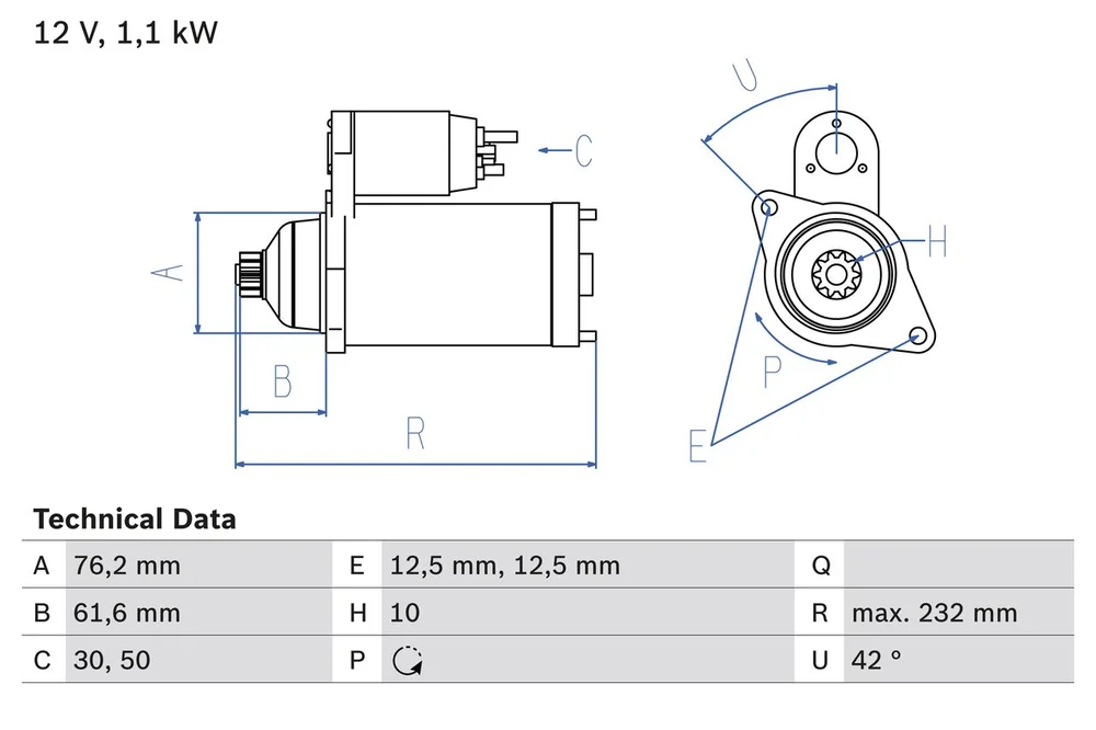 BO 0986018920 Startér BOSCH-výměnný díl