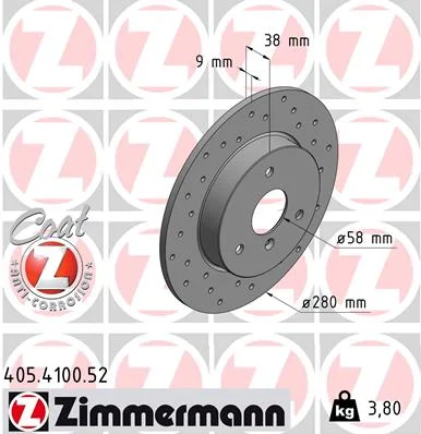 Brzdový kotouč ZIMMERMANN 405.4100.52