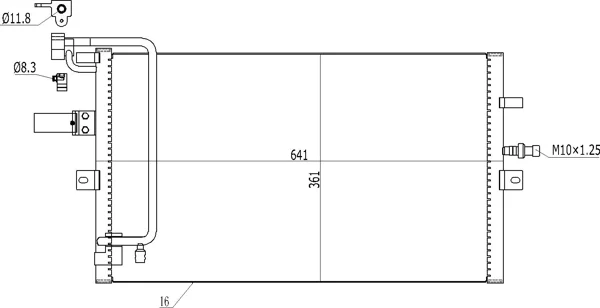 CHLADIČ KLIMATIZ.SAAB 9-5 2.0 16V 97- HART 606164 – OE 4541215