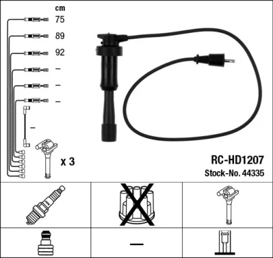 Sada kabelů pro zapalování NGK 44335 – OE 27501-39A00