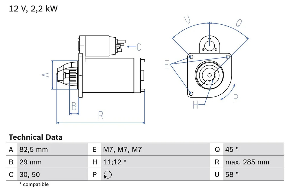 BO 0986010600 Startér BOSCH-výměnný díl