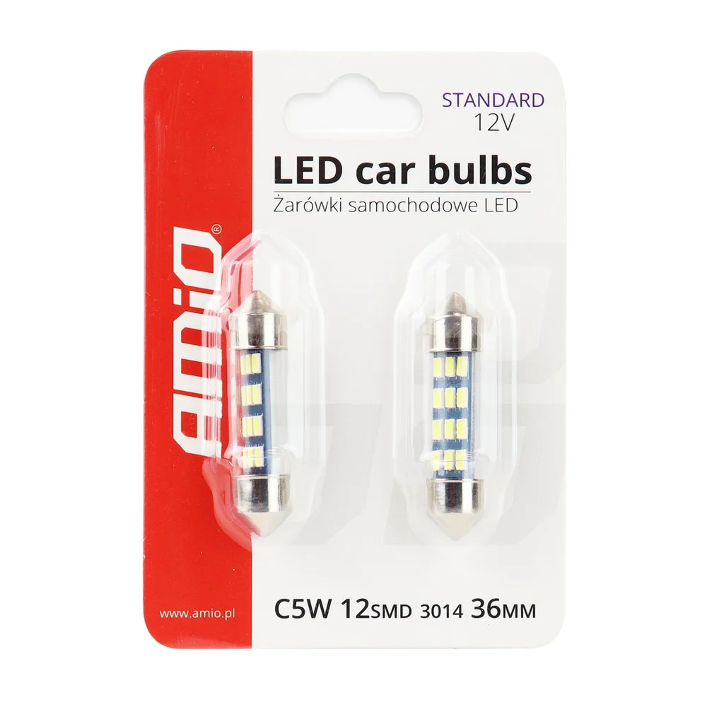 ZAROWKI LED C5W C10W 36MM BÍLÁ 12V AMIO 01090 - Obrázek 3