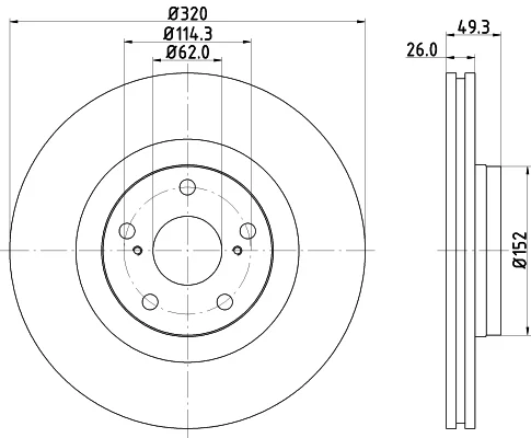 Brzdový kotouč HELLA 8DD355116-131 – OE 43512-05090