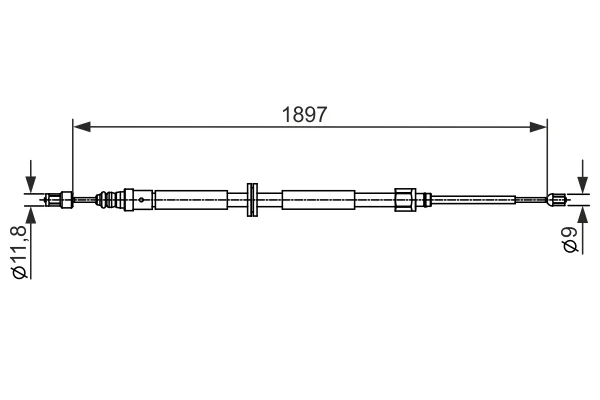 Tazne lanko, parkovaci brzda BOSCH 1987482433 – OE 364000004R