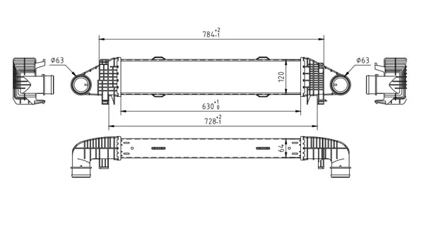 CHLADIČ VZDUCHU C-CLASS W204 07- HART 612506 – OE A2045000300
