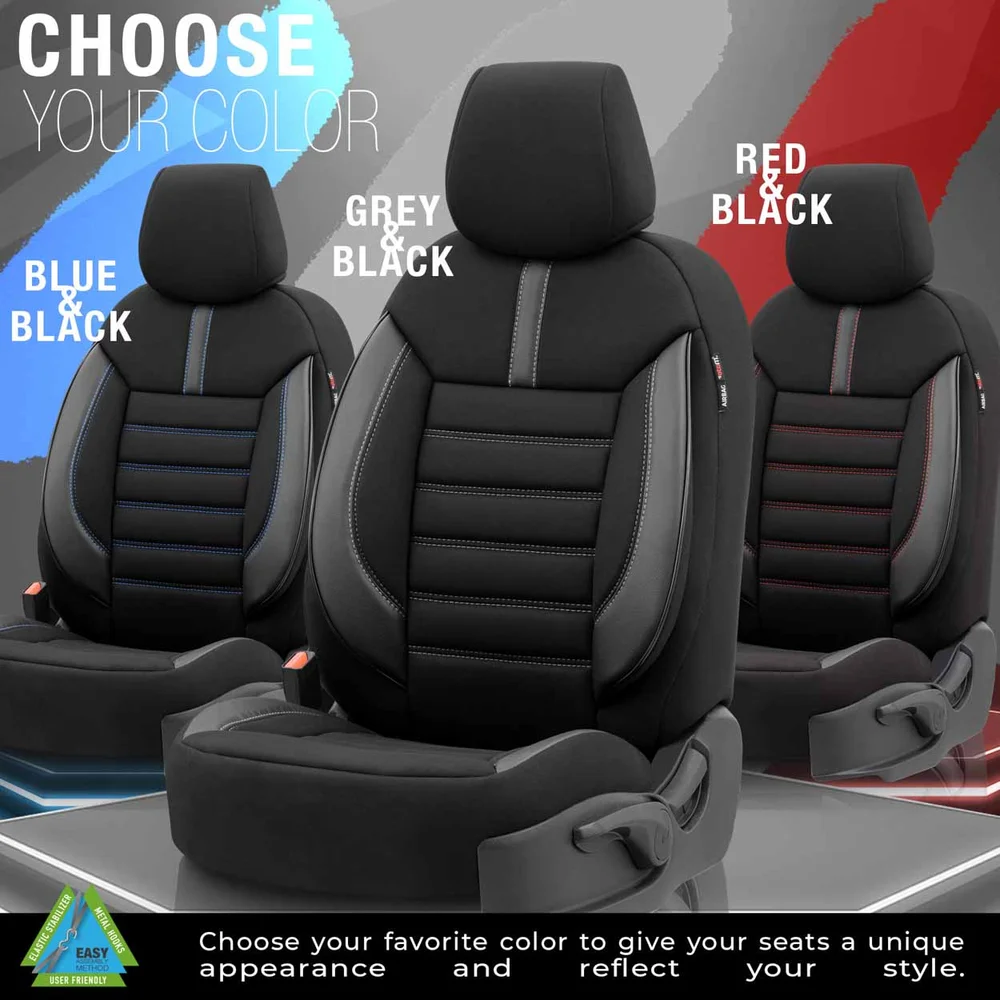 Sada autopotahů OTOM LIMITED 102 BLACK/GREY 3-ZIP OT74048 - Obrázek 2