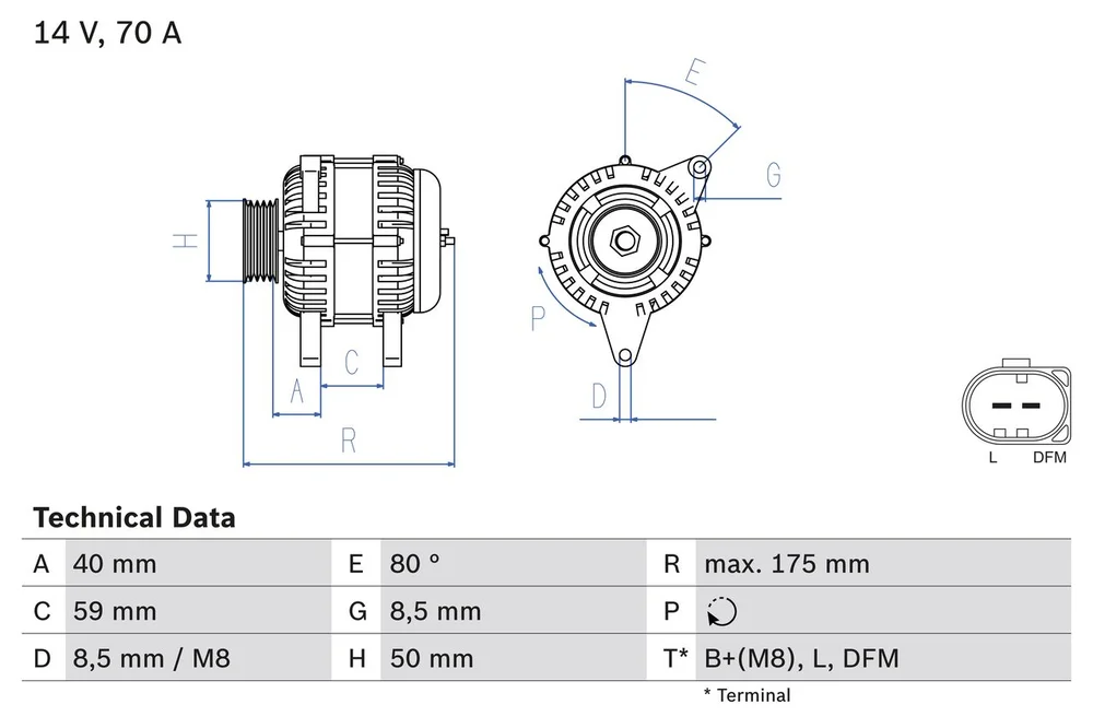 BO 0986042620 Alternátor BOSCH-výměnný díl