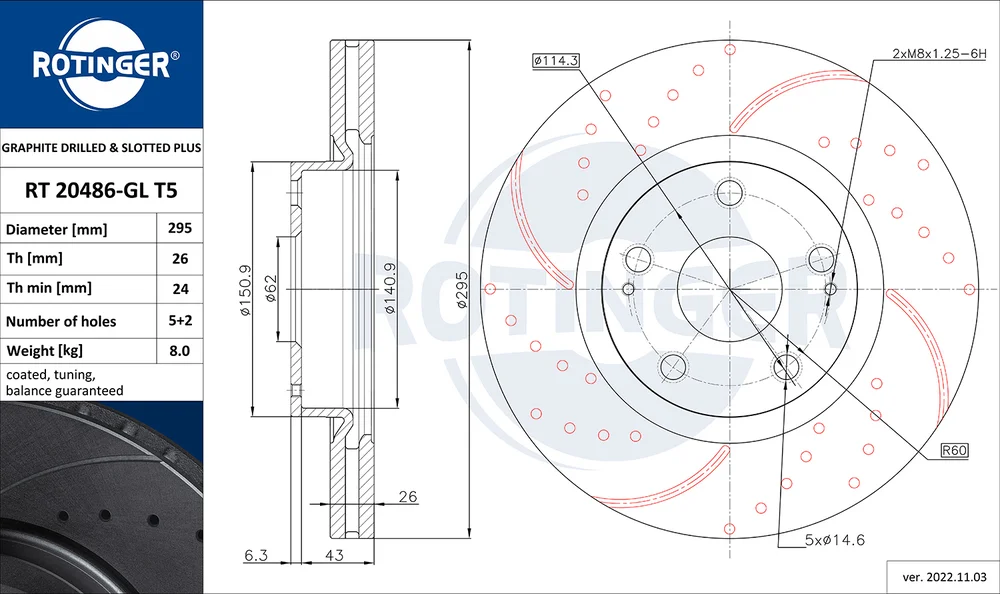 Brzdový kotouč ROTINGER RT20486-GLT5 – OE 435120F010
