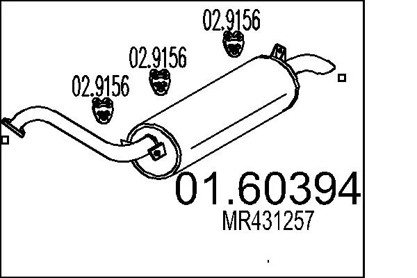 Zadni tlumic vyfuku MTS 01.60394 – OE MR431257