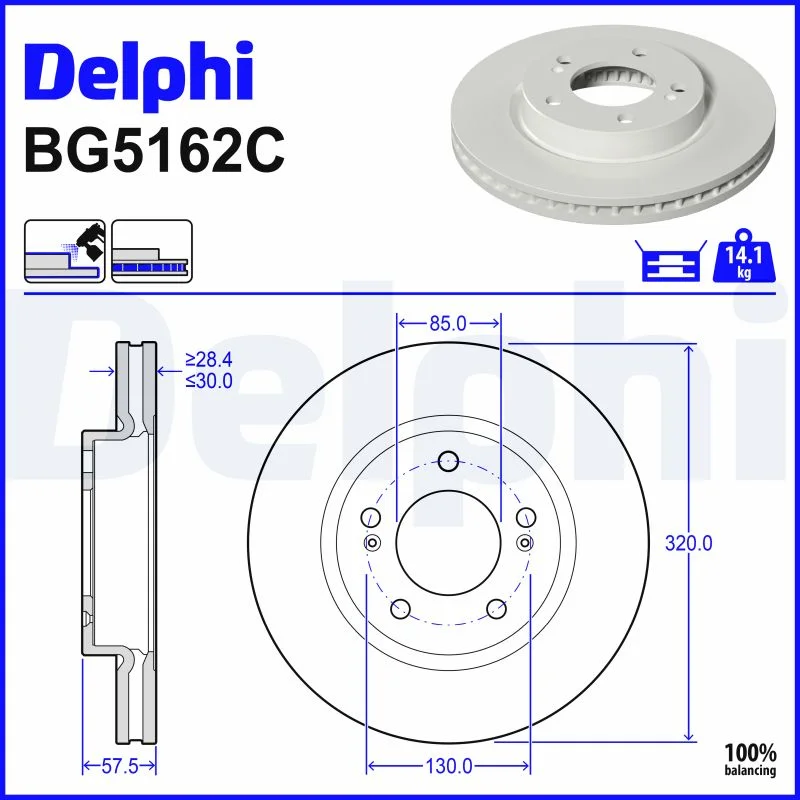 Brzdový kotouč DELPHI BG5162C