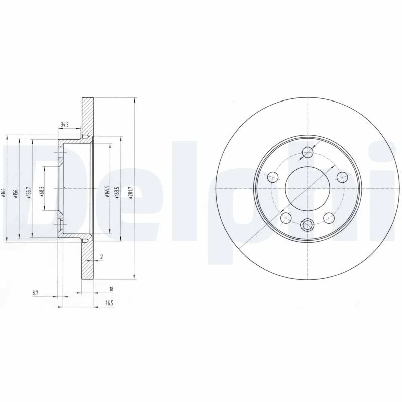 Brzdový kotouč DELPHI BG3415 – OE 701615301G