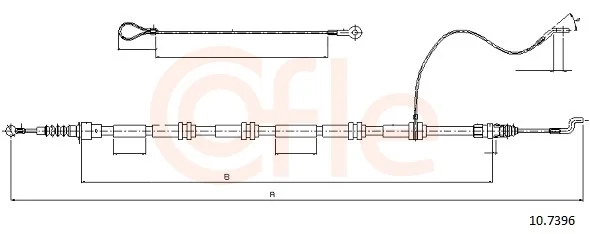Tazne lanko, parkovaci brzda COFLE 10.7396 – OE 7J3609701