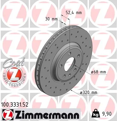 Brzdový kotouč ZIMMERMANN 100.3331.52