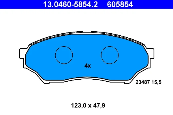 Sada brzdových destiček, kotoučová brzda ATE 13.0460-5854.2