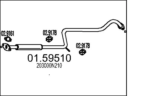 Stredni tlumic vyfuku MTS 01.59510 – OE 203000N210