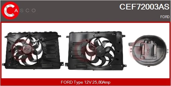 Elektromotor, větrák chladiče CASCO CEF72003AS Elektromotor, větrák chladiče CASCO CEF72003AS