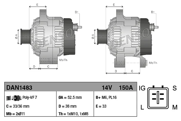 generátor DENSO DAN1483
