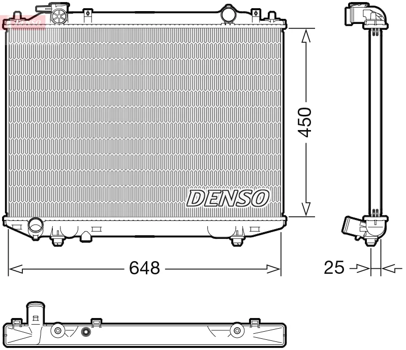 Chladič, chlazení motoru DENSO DRM10117 Chladič, chlazení motoru DENSO DRM10117