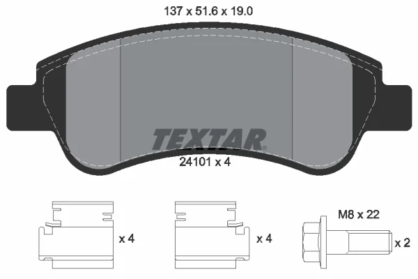 Sada brzdových destiček, kotoučová brzda TEXTAR 2410101