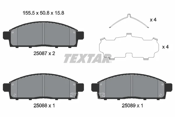 Sada brzdových destiček, kotoučová brzda TEXTAR 2508703