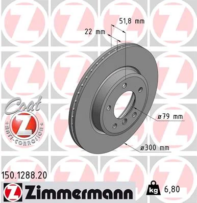 Brzdový kotouč ZIMMERMANN 150.1288.20