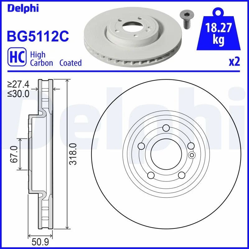 Brzdový kotouč DELPHI BG5112C