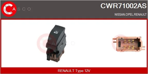 Spínač, zvedací zařízení oken CASCO CWR71002AS Spínač, zvedací zařízení oken CASCO CWR71002AS