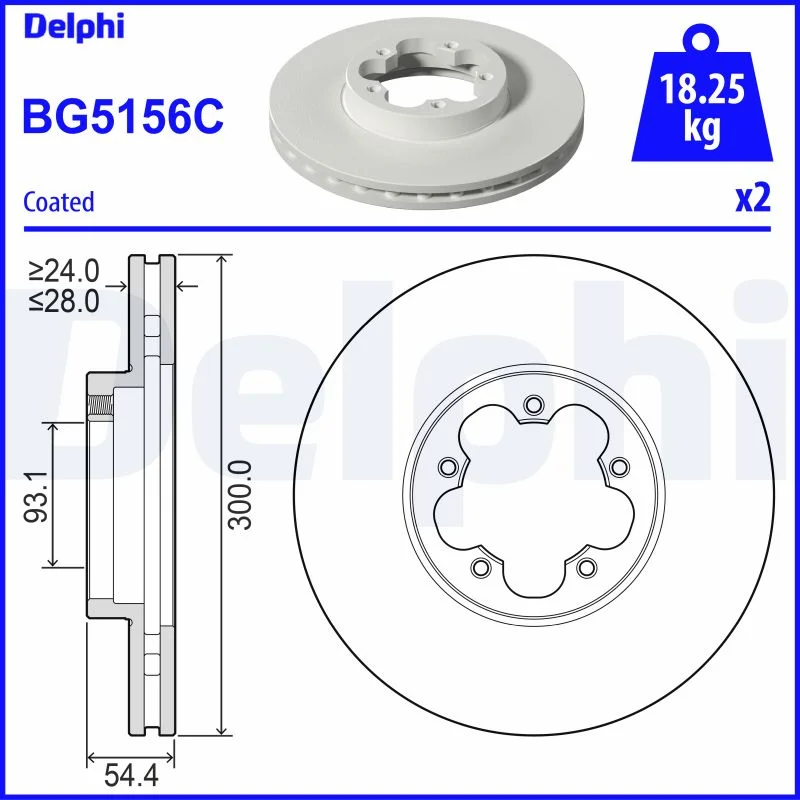 Brzdový kotouč DELPHI BG5156C