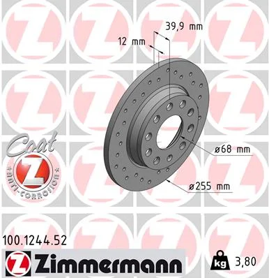 Brzdový kotouč ZIMMERMANN 100.1244.52