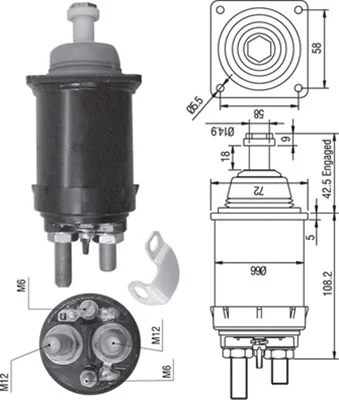 Elektromagnetický spínač, startér MAGNETI MARELLI 940113050314 Elektromagnetický spínač, startér MAGNETI MARELLI 940113050314