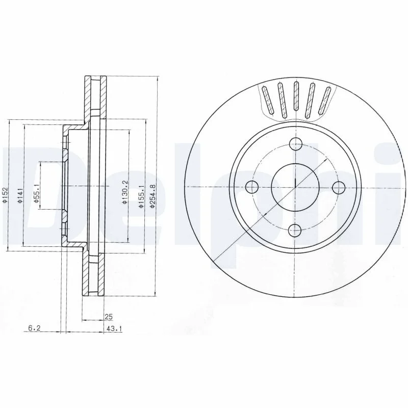 Brzdový kotouč DELPHI BG3781 – OE 43512-13030 Brzdový kotouč DELPHI BG3781 – OE 43512-13030