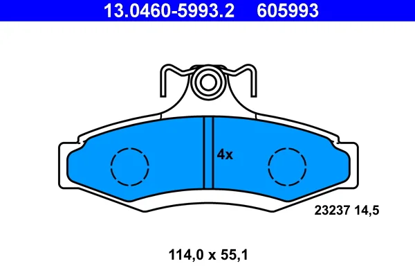 Sada brzdových destiček, kotoučová brzda ATE 13.0460-5993.2
